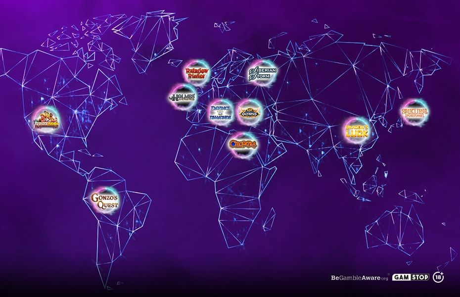 Online Slots World Map Banner